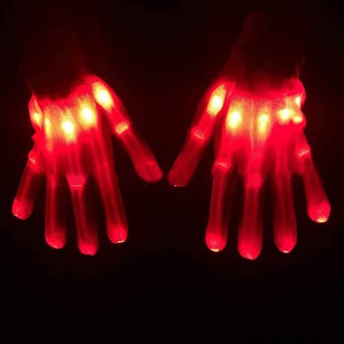 Weichuangxin Light-Up Skeleton Hand Gloves LED Modes Fun Christmas Birthday Gift