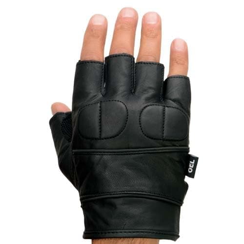 Milwaukee Black Leather Gel Palm Hand Gloves with Knuckle Pads