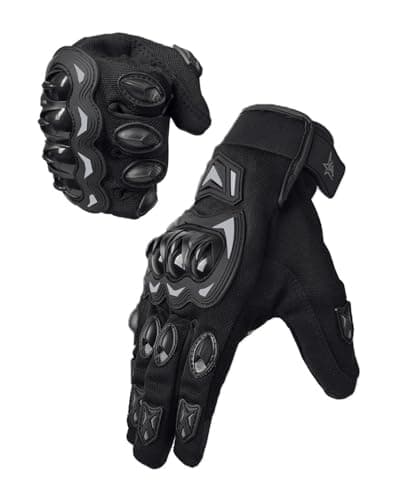 Touchscreen Motorcycle Gloves - Anti-Slip Hard Knuckle Riding Gloves — Grey