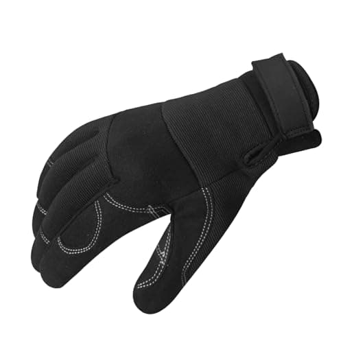 RIGWARL Work Gloves for Men and Women - Touch Screen Compatible, Tear-Resistant, High Dexterity, Breathable (Black, L)