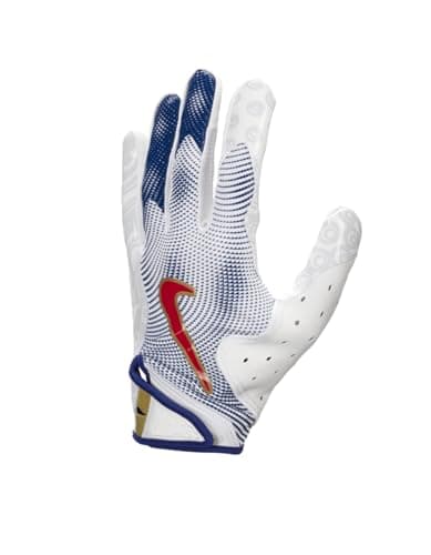 Nike Vapor Jet 8.0 Football Gloves - Ultimate Grip and Support — WHITE | GYM BLUE | RED