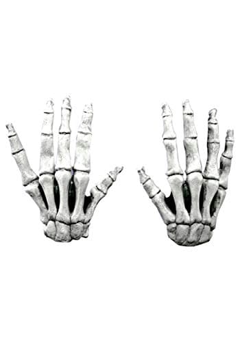 Ghoulish Productions Large White Latex Skeleton Hands Skull Accessory