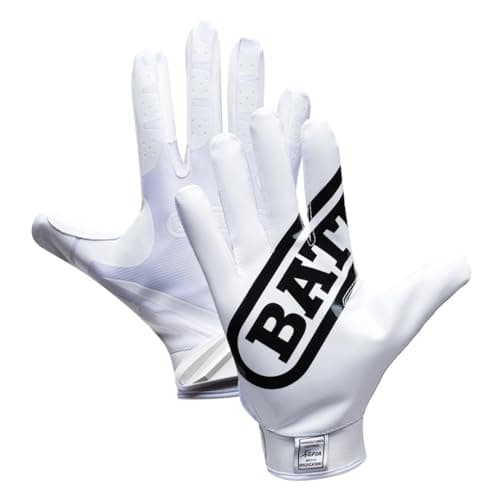 Battle Sports Ultra Stick Football Gloves - For Adults and Youth — White
