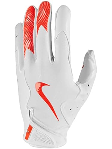 Nike Vapor Jet 8.0 Football Gloves - Ultimate Grip and Support — WHITE | WHITE | ORANGE