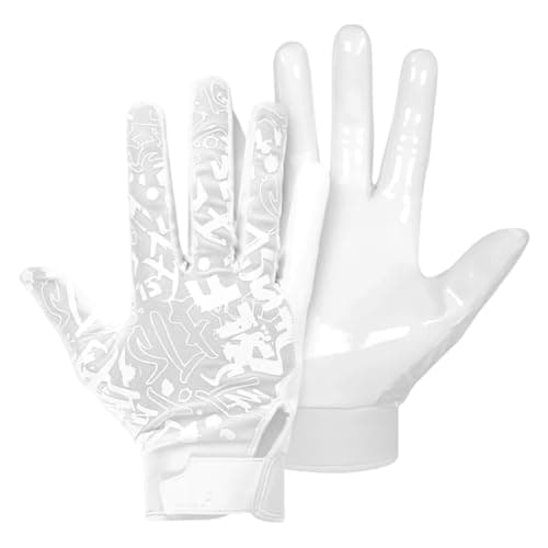Sticky Football Gloves for Receivers — Basic White