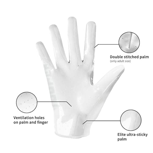 Youper Elite Football Gloves: Pro Receiver Gloves for Men and Youth