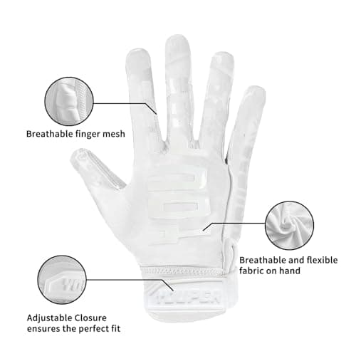 Youper Elite Football Gloves: Pro Receiver Gloves for Men and Youth