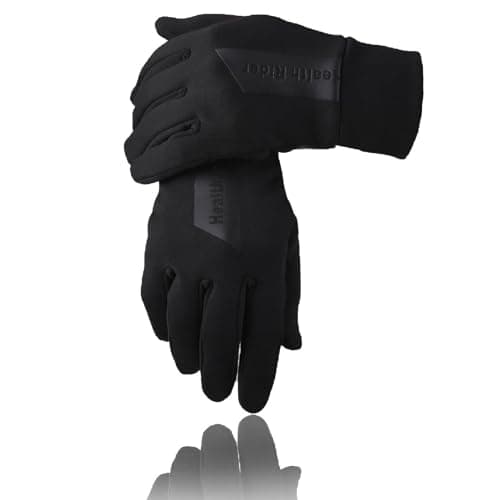 JEELAD Windproof Waterproof Cycling Gloves for Men and Women - Skeleton Racing Style — B - Black (PU Leather)