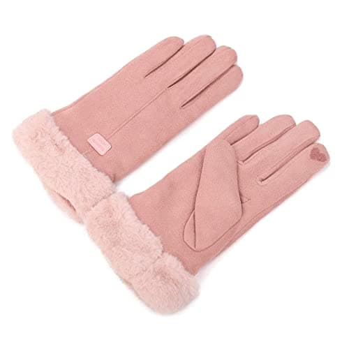 Thermal Touch Screen Gloves for Men & Women (Pink, One Size)