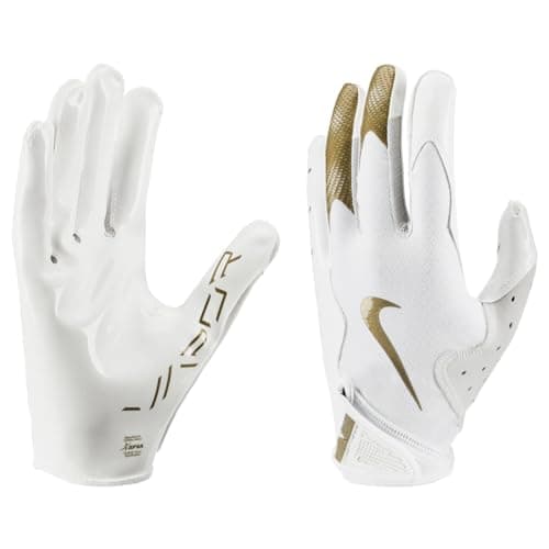 Nike Vapor Jet 8.0 Football Gloves - Ultimate Grip and Support — WHITE | WHITE | MET GOLD