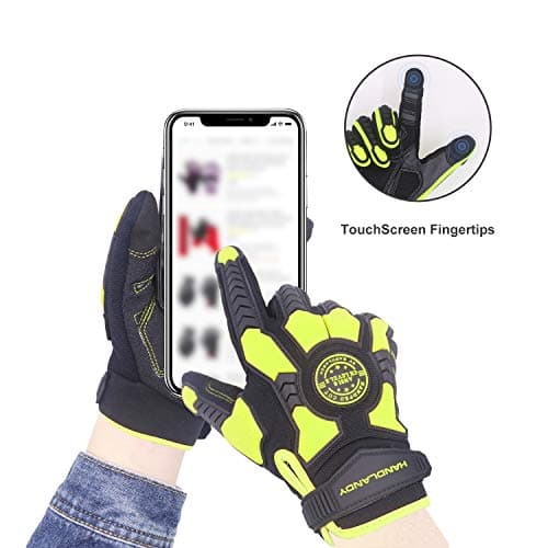 Handlandy Heavy Duty Impact Gloves, SBR Padding, TPR Protector