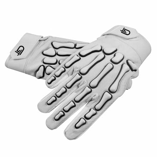 Glorious Traders Wide Receiver Football Gloves with Super Sticky Grip, Black & White