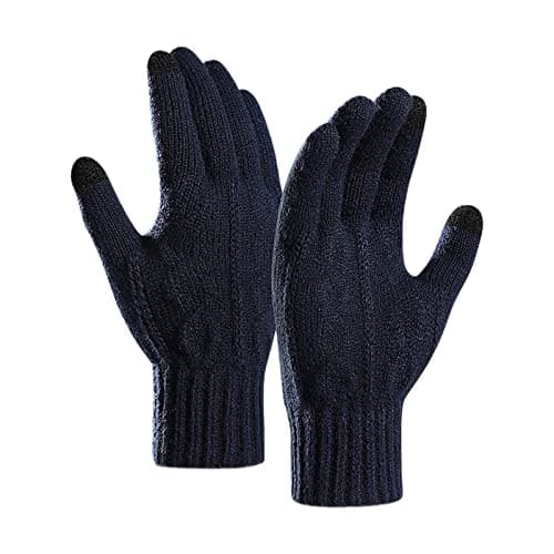 Thermal Touch Screen Gloves for Men & Women (Pink, One Size) — Navy