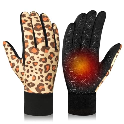 RIGWARL Upgraded Wool Winter Gloves, Waterproof & Touch Screen Compatible, Perfect Gifts for Men and Women — 112 Plus-(75% Warm&water-resistant)-leopard