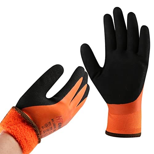 DS Safety Waterproof Gloves for Men and Women - Winter Work Gloves — Orange 1 Pair