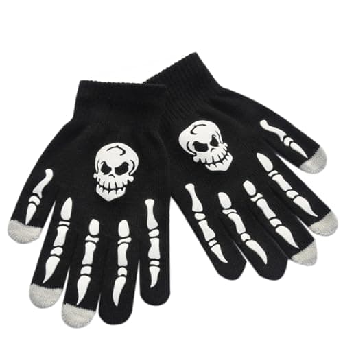 Jiuhong Halloween Luminous Skeleton Gloves for Men and Women — Skull
