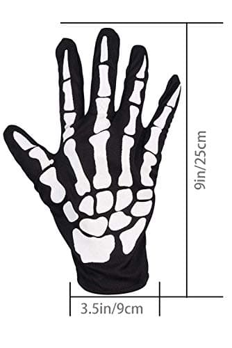 Ghost White Skull Gloves for Adult Halloween Costume Accessories