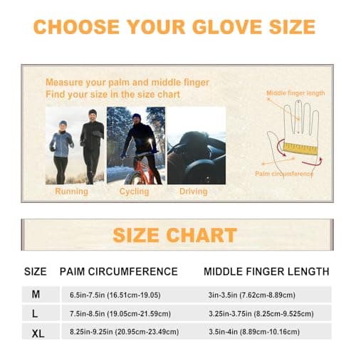 MAPLELILY Winter Gloves - Touch Screen, Waterproof & Warm for Men & Women