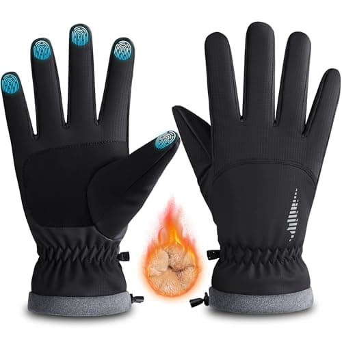 RivMount Winter Waterproof Ski Gloves Warm Touchscreen Compatible Men Women — Black