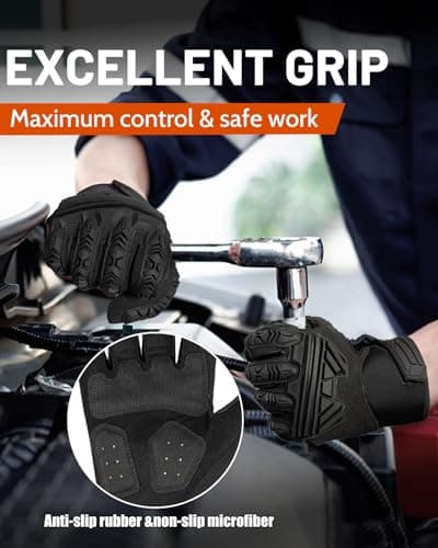 Impact Gloves for Men and Women with TPR Protector, Heavy Duty Work Gloves for Gardening and Construction