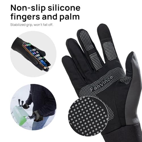 FanVince Winter Gloves for Men & Women - Touch Screen Compatible Cold Weather Warmth