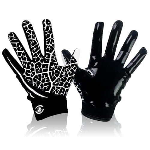 Youth Football Gloves with Silicone Grip for Enhanced Play — Leaf Texture