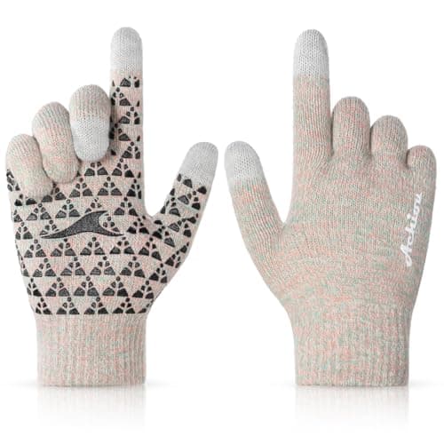 Achiou Winter Gloves for Men & Women - Touch Screen Compatible Warm Running Gloves — Plumpink