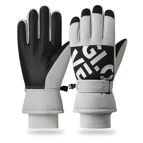 RIGWARL Unisex Waterproof Touchscreen Ski Gloves with Thermal Insulation — Gray