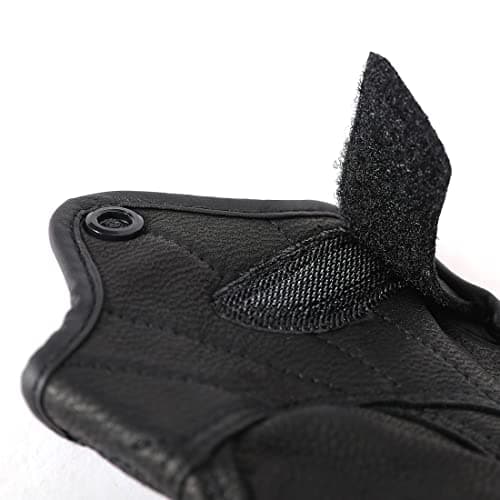 Harssidanzar Mens Leather Fingerless Motorcycle Gloves GM037