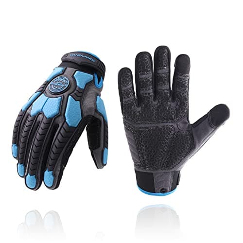 Handlandy Heavy Duty Impact Gloves, SBR Padding, TPR Protector — Blue