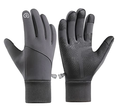 SUJAYU Warm, Touch Screen Winter Gloves for Men & Women - Waterproof, Ideal for Running & Cycling — Grey