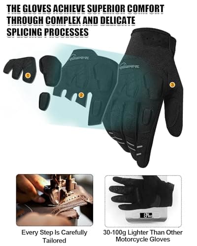 RIGWARL Comfortable Mountain Bike Gloves with Touchscreen Fingers for Men and Women ATV/MTB Riding…