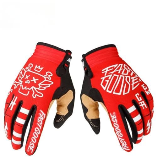 Touch Screen Motorcycle Gloves for Men & Women - Breathable, Lightweight,Perfect for Cycling, Climbing, Motocross Racing — Red
