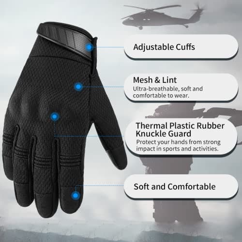 OOPOR Men's & Women's Fingerless Cycling Gloves - Black