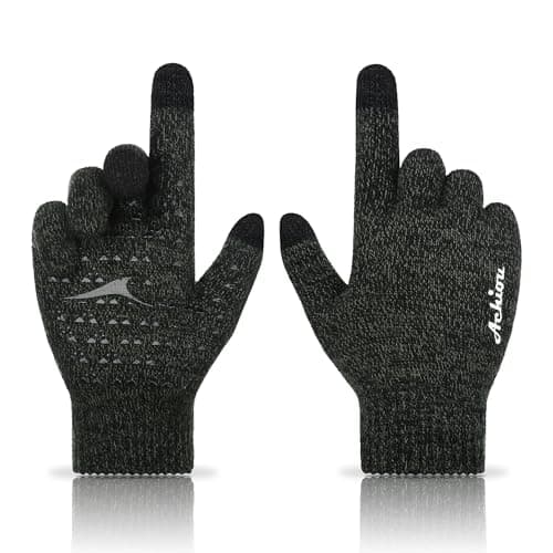Achiou Winter Gloves for Men & Women - Touch Screen Compatible Warm Running Gloves — Military Green