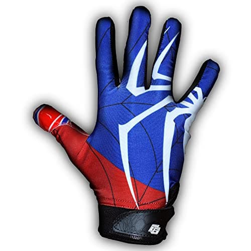 Spider Youth Football Gloves - Tacky Grip Tight Fit Receiver Gloves - Pro Elite Stickiness