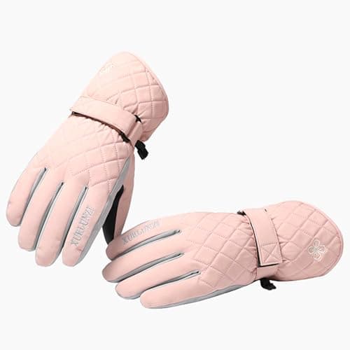 RIGWARL Insulated Waterproof Ski Gloves - Touchscreen Sensitive, Unisex — PINK