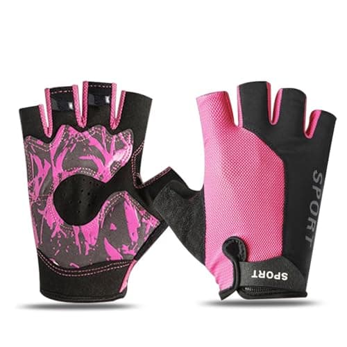 RIGWARL Breathable Non-Slip Cycling Gloves for Biking and Workout M-Pink