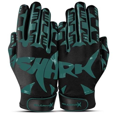 Ultra-Sticky Non-Slip Football Gloves for Youth, Adult, Kid Sizes — Sea Green