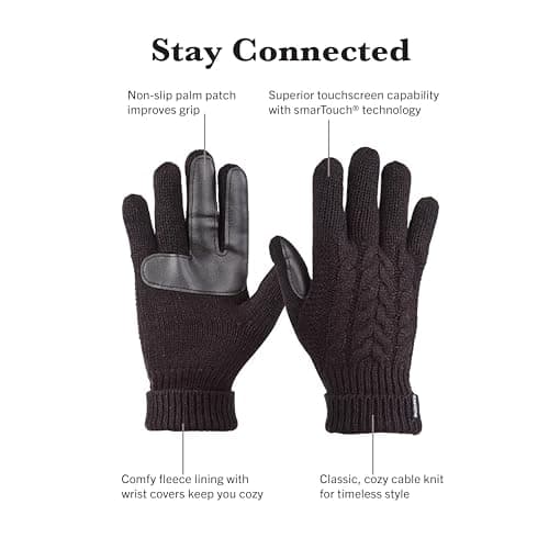 Isotoner Women's Cable Knit Touchscreen Gloves