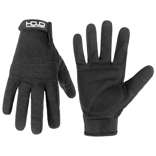 HANDLANDY Touch Screen Utility Gloves for Men & Women — Black- Padded