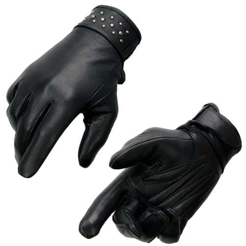 Milwaukee MG7760 Black Leather Gel Palm Women's Motorcycle Gloves — Black