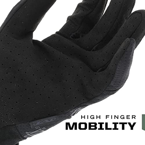 Mechanix Wear Tactical Vent Gloves, Touch Capable, High Dexterity, Airsoft, Paintball, Field Work, Men's Black Large