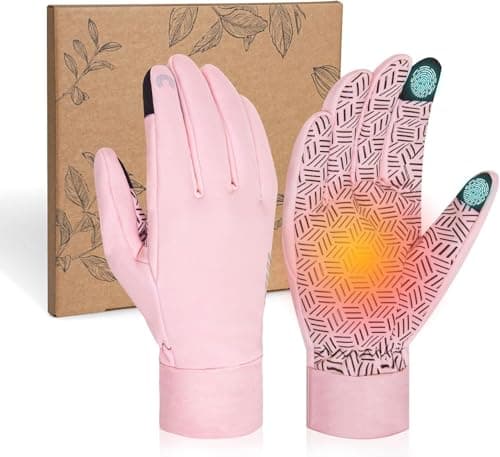 Winter Thermal Waterproof Touchscreen Gloves for Men and Women with Zippered Wrist — T112 Plus-(75% Warm&Water-Resistant)-Pink