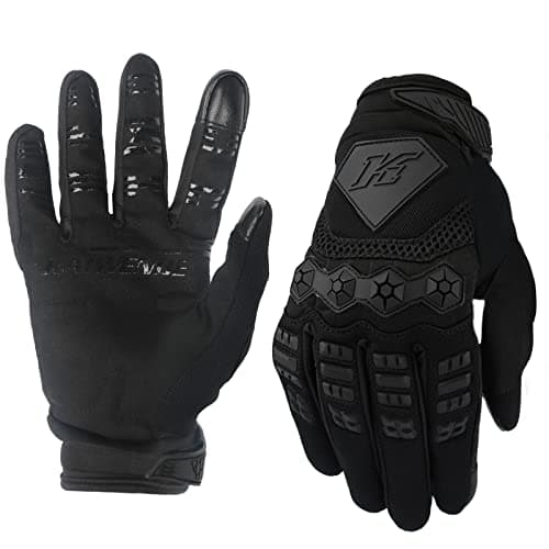 Men's Touch-Screen Dirt Bike Gloves - Black, Small, Motocross MTB Off-Road