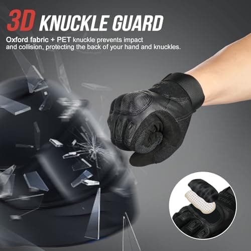 Men's Motorcycle Gloves with Touchscreen Compatibility Soft Palm Pads