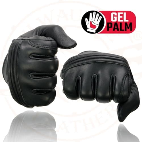 Milwaukee Leather MG7535 Men's Black Gel Palm Motorcycle Gloves