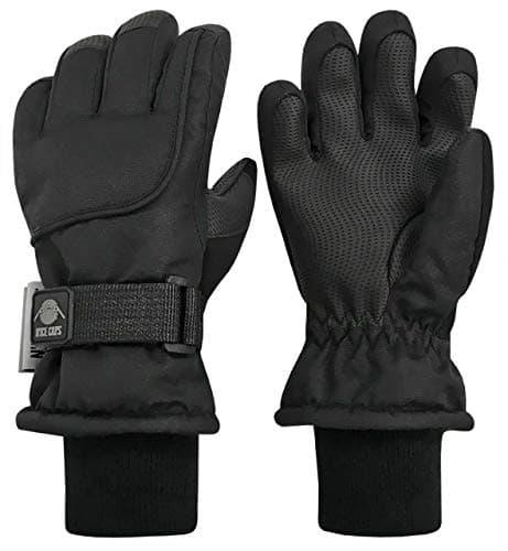 N'Ice Caps Kids' Waterproof Winter Warm Thinsulate Gloves — Black - 100 Gram Thinsulate