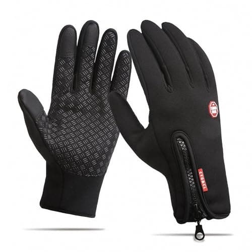 Cyg&Cl Winter Touchscreen Gloves, Men/Women, Warm, Water Resistant, Windproof — Black