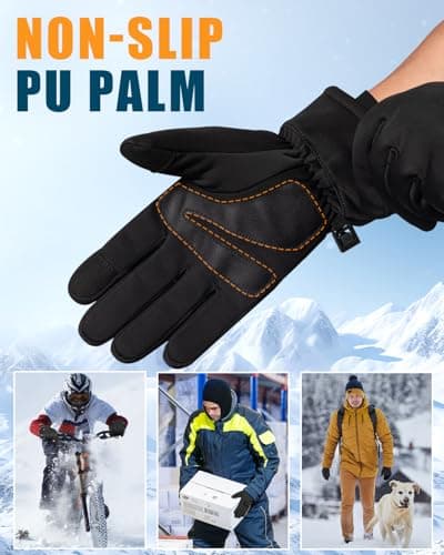 RIGWARL Thick Winter Gloves for Men & Women, Waterproof & Windproof, Warm Touchscreen Gloves
